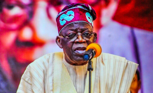 News Bilder des Tages Nigeria, Der neu gewählte Präsident Bola Ahmed Tinubu gibt Pressekonferenz in Lagos LAGOS, NIGERIA - MARCH 3: Bola Ahmed Tinubu, Nigerias President-elect during a press Conference. He won the poll with 8,794,726 votes while Atiku Abubakar of the Peoples Democratic Party PDP came second with 6,984,520 and Peter Obi of Labour Party third with 6,101,533 votes. Photo by Shengolpixs Copyright: xAMADAxMASARUx