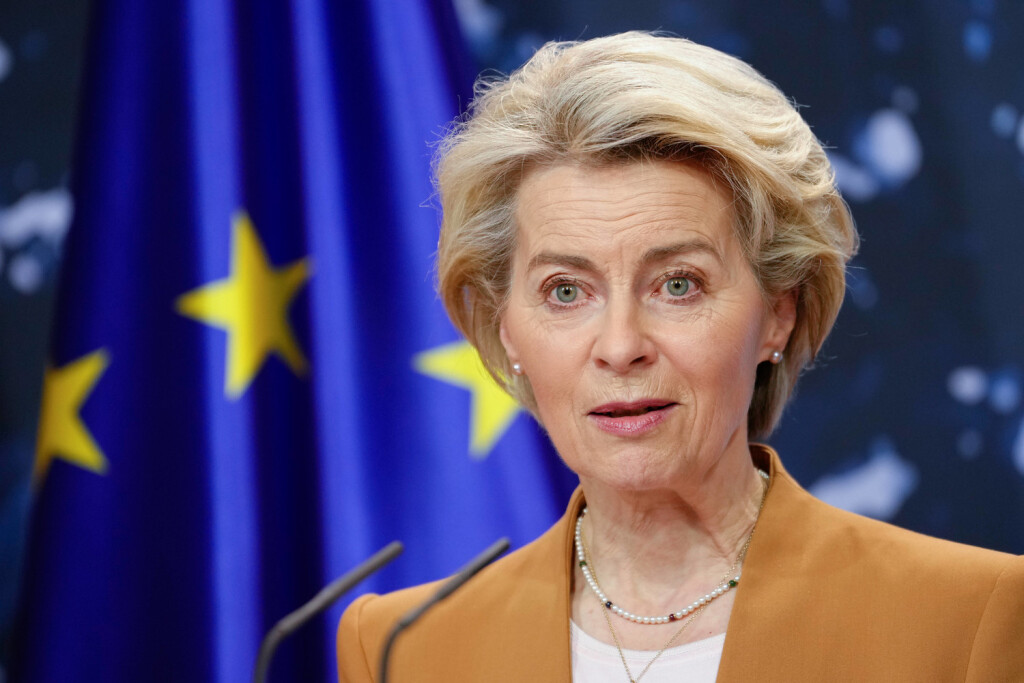 Schloss Meseberg Klausurtagung des Bundeskabinetts Aktuell,05.03.2023 Schloss Meseberg, Ursula von der Leyen Praesidentin der Europaeischen Kommission im Portrait bei den Presseunterrichtung mit dem Bundeskanzler im Anschluss an den Besuch der Kommissionspraesidentin bei der Bundeskabinettsitzung auf Schloss Meseberg Meseberg Brandenburg Deutschland *** Meseberg Castle closed meeting of the Federal Cabinet Current,05 03 2023 Meseberg Castle, Ursula von der Leyen President of the European Commission in portrait at the press briefing with the Chancellor following the visit of the Commission President at the Federal Cabinet meeting at Meseberg Castle Meseberg Brandenburg Germany