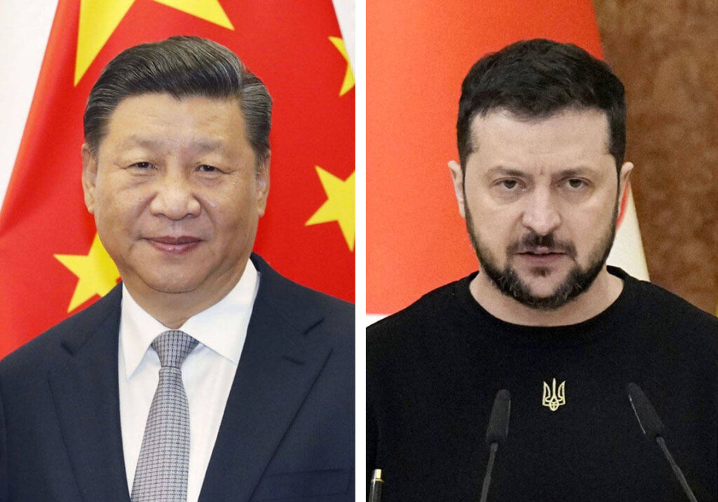 Leaders of China and Ukraine Undated combined file photo shows Chinese President Xi Jinping L and his Ukrainian counterpart Volodymyr Zelenskyy. PUBLICATIONxINxGERxSUIxAUTxHUNxONLY A14AA0001420480P