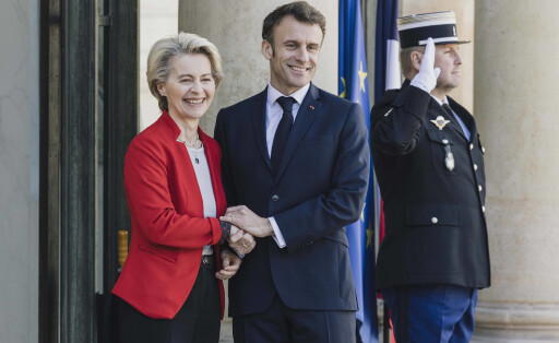 Emmanuel Macron recoit Ursula Von Der Leyen pour un dejeuner de travail en preparation de leur visite d Etat en Chine, Palais de l Elysee, Paris, France, le 03/04/2023. Emmanuel Macron receives Ursula Von Der Leyen for a working lunch in preparation for their state visit to China, Palais de l Elysee, Paris 290393 2023-04-03 Ile de France Paris France Von Der Leyen, Ursula Macron, Emmanuel PUBLICATIONxINxGERxAUTxONLY Copyright: xLionelxGuericolas/MPPx STAR_290393_014