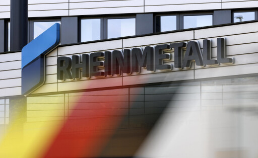 Das Rheinmetall-Logo auf dem Gebäude der Rheinmetall AG.