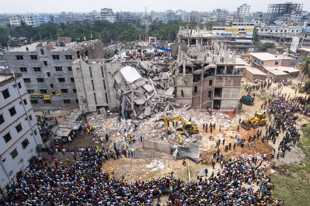 Apr 25 2013 Savar Bangladesh Garment industry factory building collapses in Savar reportedly