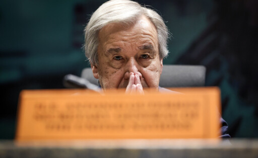 epa10473160 United Nations Secretary-General Antonio Guterres attends a meeting at the start of the African Union Summit in Addis Ababa, Ethiopia, 17 February 2023. The African Union Summit runs until 19 February.  EPA-EFE/JOSE SENA GOULAO