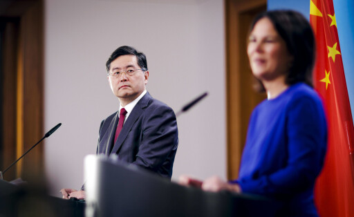 Annalena Baerbock Buendnis 90/Die Gruenen, Bundesaussenministerin, gibt zusammen mit dem Aussenminister von China, Qin Gang, eine gemeinsame Pressekonferenz nach deren Gespraech. Berlin, 09.05.2023 Berlin Germany *** Annalena Baerbock Buendnis 90 Die Gruenen , Federal Minister of Foreign Affairs, together with the Foreign Minister of China, Qin Gang, gives a joint press conference after their talks Berlin, 09 05 2023 Berlin Germany Copyright: xThomasxTrutschelx