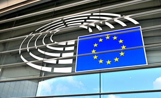 Vor dem Europaparlament in Brüssel.