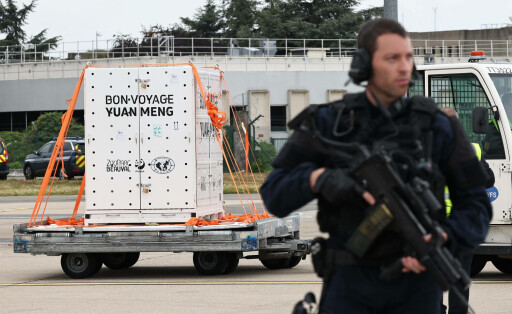 Retour du panda Yuan Meng en Chine PHOTOPQR/LE PARISIEN/Fred Dugit Paris 25/07/2023 Retour du panda Yuan Meng, 6 ans, en Chine par avion cargo. Le départ de ce panda précédemment prété par la Chine se déroule à l aéroport Roissy Charles de Gaulle, en présence du directeur du zoo de Beauval, de Brigitte Macron et de la secrétaire d état Sarah El Haïry. LP/Fred Dugit The giant panda, Yuan Meng lies in an airport cargo area before boarding a plane at the Roissy-Charles-de-Gaulle airport to Chengdu in Southwest China s Sichuan province, on July 25, 2023 *** Local Caption *** Retour du panda Yuan Meng en Chine Paris 75 France PUBLICATIONxNOTxINxFRAxBELxSUIxUK Copyright: xPHOTOPQR/LExPARISIEN/MAXPPPxFredxDugitx 20230726LPA3938 20230726LPA3938