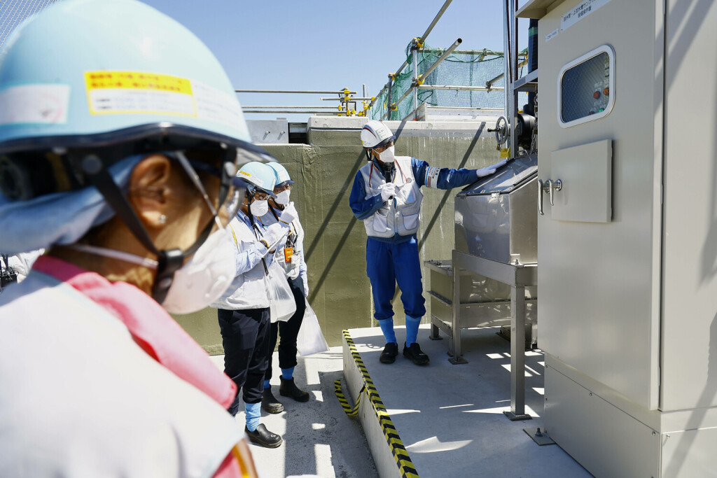 September 3, 2023, Futaba, Japan: TEPCO official Matsuo Keisuke guides foreign media through the ALPS treated water dilution/discharge facilities and related facilities at the Fukushima Daiichi nuclear power plant in northeast Japan. A press tour guided by personnel of TEPCO explained the treated radioactive wastewater dilution and monitoring process before the release to the sea from the power station, managed by Tokyo Electric Power Company Futaba Japan - ZUMAm191 20230903_aap_m191_016 Copyright: xRodrigoxReyesxMarinx