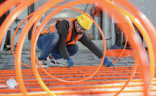 LANGFANG, CHINA - FEBRUARY 22: A worker lays pipes at the construction site of Yongqing East Railway Station on the Tianjin-Daxing Airport Railway connecting Tianjin West station with Beijing Daxing International Airport on February 22, 2023 in Langfang, Hebei Province of China. PUBLICATIONxINxGERxSUIxAUTxHUNxONLY Copyright: xChinaxNewsxServicex VCG111423822603