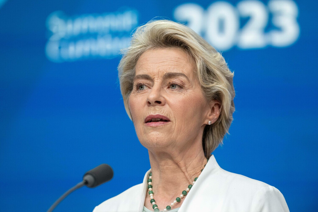 European Commission President Ursula Von der Leyen is seen at a press conference after the second day of the EU - CELAC Comunidad de Estados Latinoamericanos y Caribenos - Community of Latin American and Caribbean States summit, in Brussels, Tuesday 18 July 2023. The EU-CELAC summits bring together European, Latin American and Caribbean heads of state and government to strengthen relations between these regions. **** BELGIUM ONLY **** PUBLICATIONxNOTxINxBELxFRAxNED JONASxROOSENS 70769005
Bild: Imago / Belga