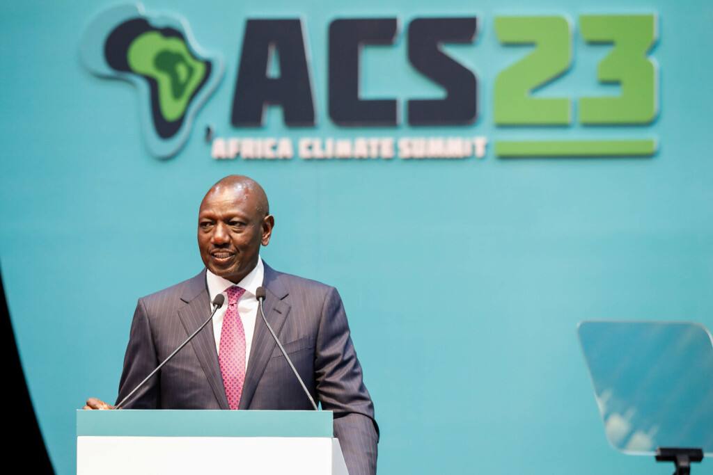 September 4, 2023, Nairobi, Kenya: Kenya s president William Ruto speaks during day one of the Africa Climate Summit at the Kenyatta International Conference Centre KICC in Nairobi. Nairobi Kenya - ZUMAs197 20230904_aaa_s197_044 Copyright: xJohnxOchiengx