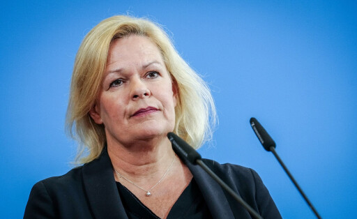 ARCHIV - 25.10.2023, Berlin: Nancy Faeser (SPD), Bundesministerin für Inneres und Heimat, stellt in einer Pressekonferenz den Entwurf des so genannten Rückführungsverbesserungsgesetzes vor. (zu dpa: «Schwierige Mission für Faeser: Gespräche über Migration in Marokko») Foto: Kay Nietfeld/dpa +++ dpa-Bildfunk +++
