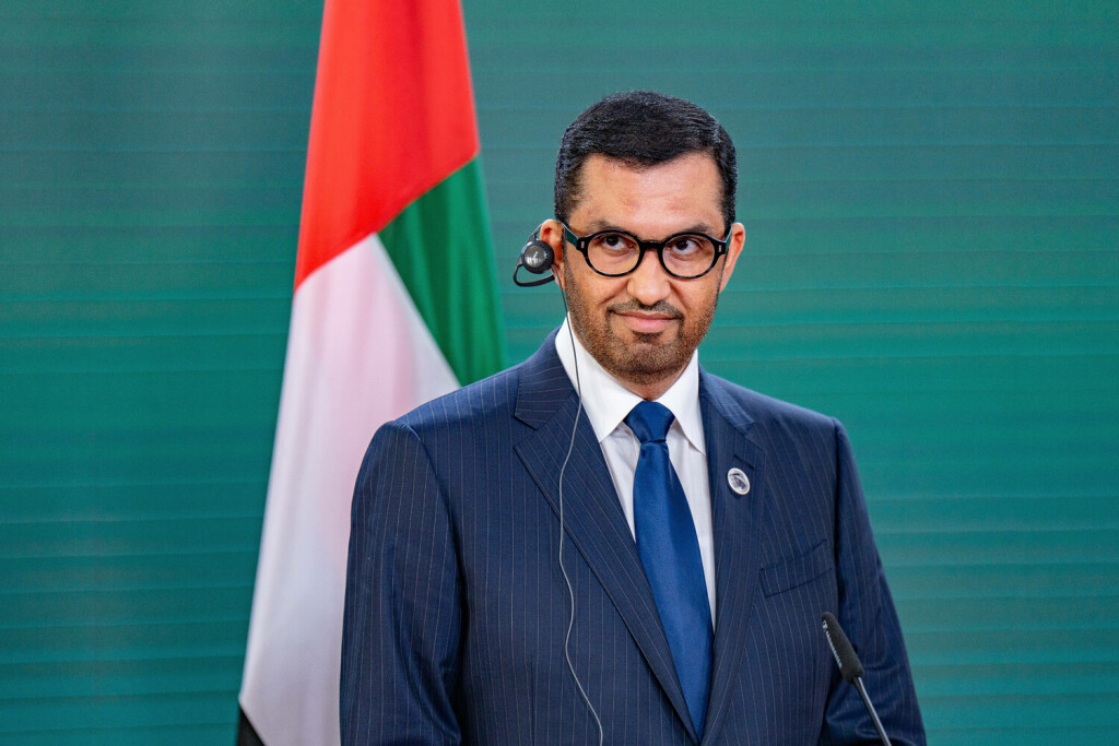 RECORD DATE NOT STATED Petersberger Klimadialog, Sultan Al Jaber Petersberger Klimadialog im Auswärtigen Amt in Berlin, designierter COP28-Präsident der Vereinigten Arabischen Emirate Sultan Al Jaber Berlin Berlin GER *** Petersberg Climate Dialogue, Sultan Al Jaber Petersberg Climate Dialogue at the Federal Foreign Office in Berlin, COP28 President-designate of the United Arab Emirates Sultan Al Jaber Berlin Berlin GER