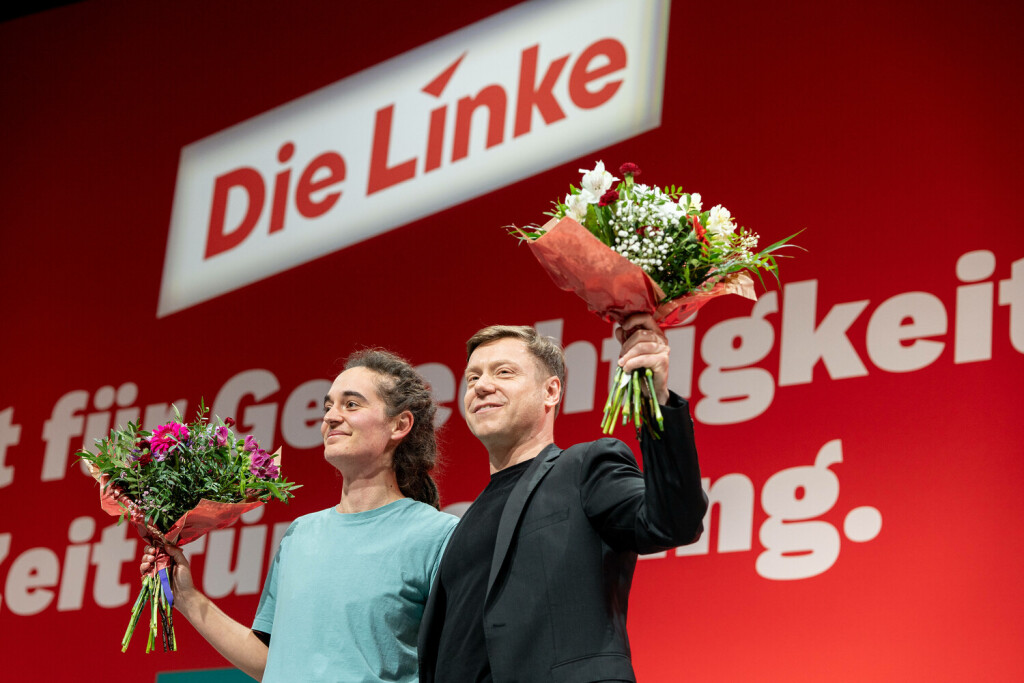 Martin Schirdewan und Carola Rackete, die beiden Spitzenkandidaten der Linken für die Europawahl.